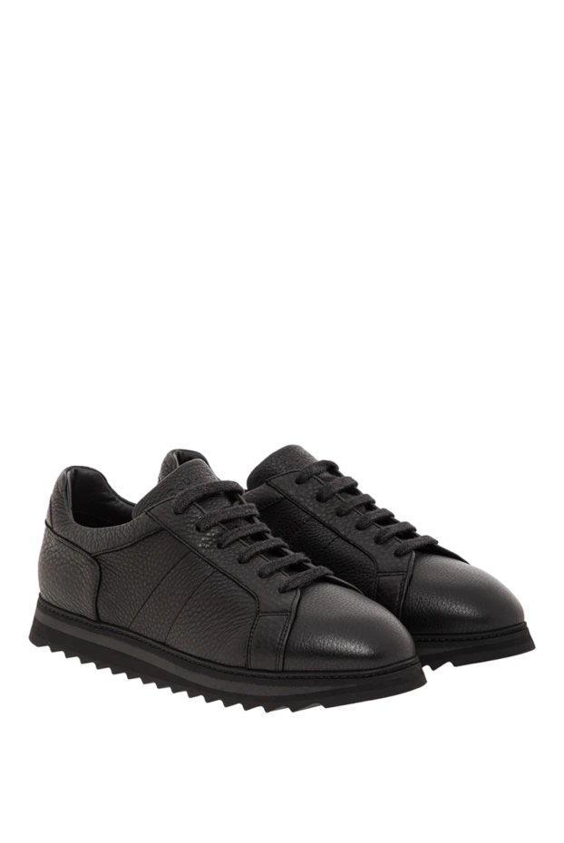 Doucal`s мужские кожаные кроссовки с зубчатой подошвой 190542 - фото 3