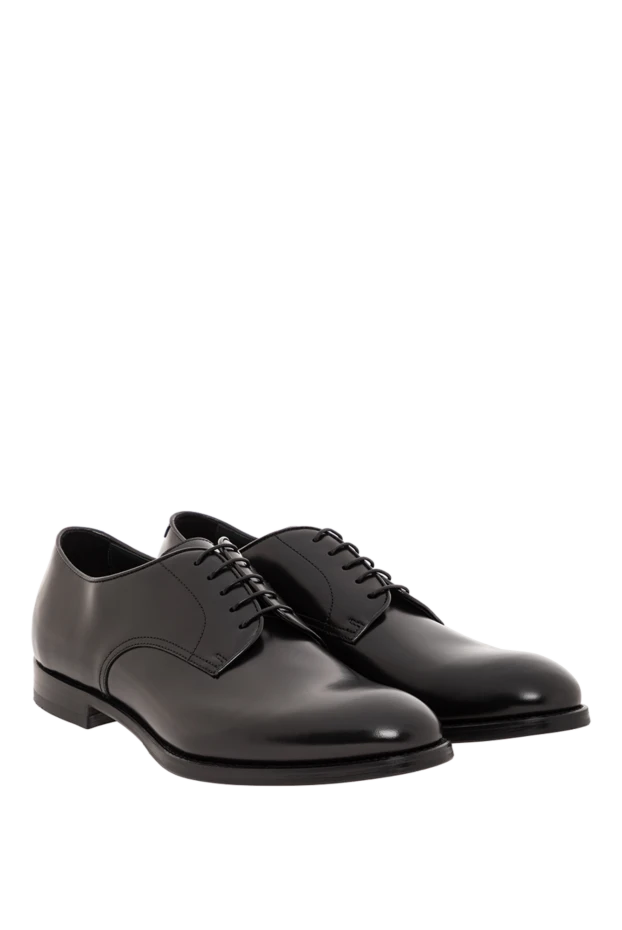 Doucal`s мужские туфли дерби из натуральной кожи в черном цвете 190544 - фото 3