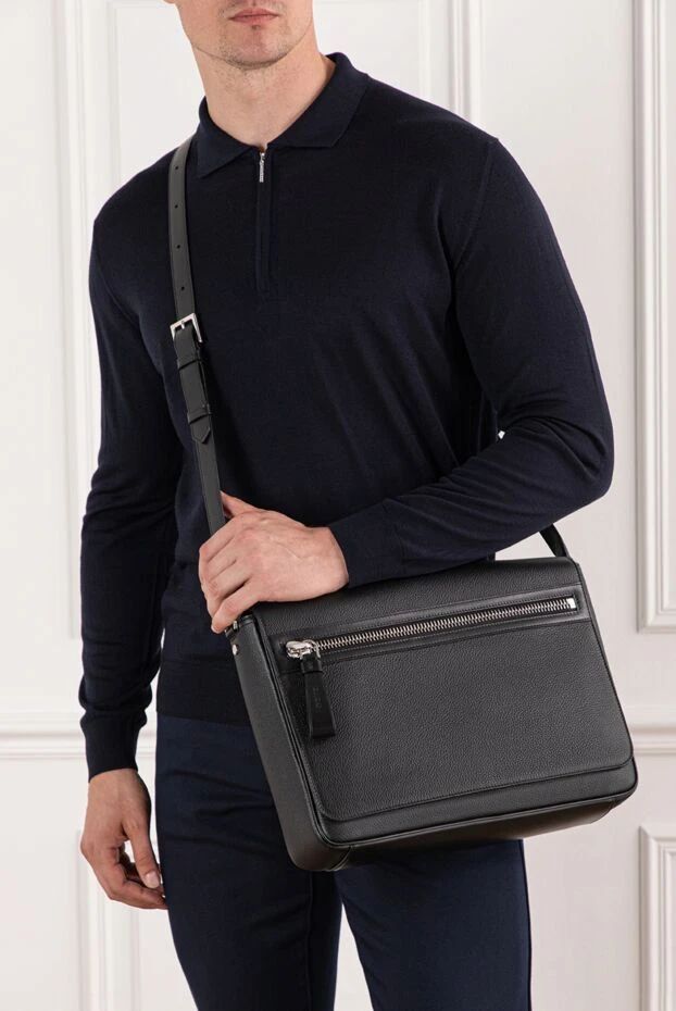 Tom Ford men's bag made of black leather with external zipper 190546 - photo 3