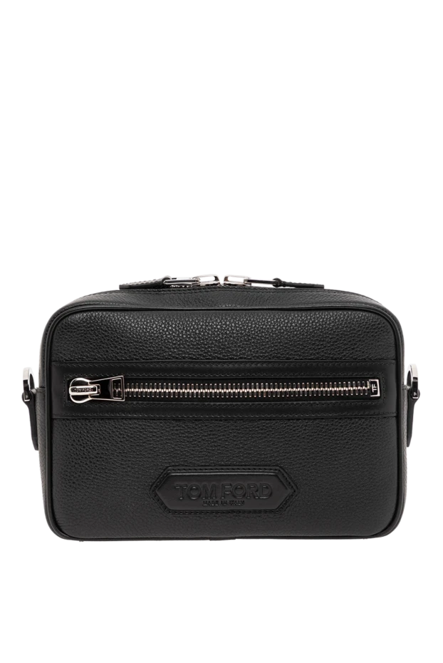 Маленькая сумка-мессенджер из натуральной черной кожи
- фото 1