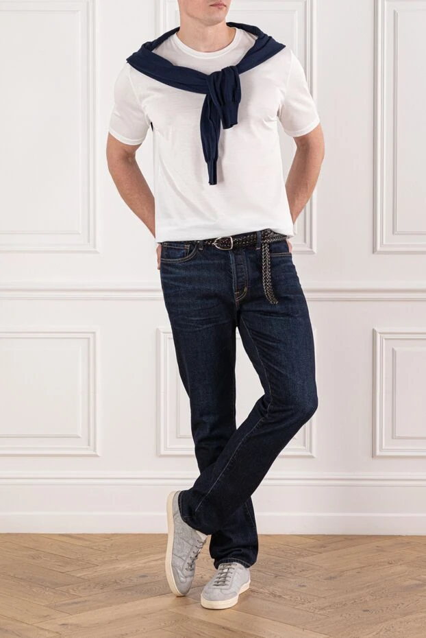 Tom Ford джинсы универсального силуэта в глубоких синих тонах с контрастной строчкой 190551 - фото 2