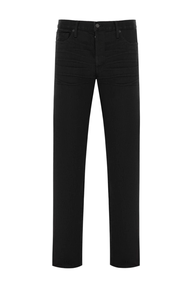 Қара созылған джинсы тік аяқ шалбар - фото 1