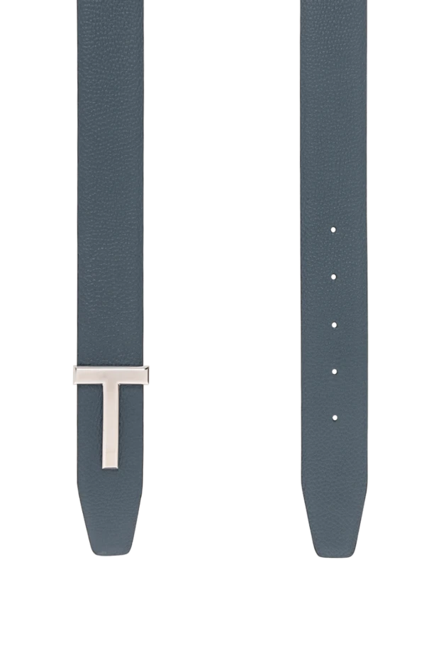 Tom Ford двусторонний синий ремень из натуральной кожи с т-образной пряжкой 190554 - фото 3