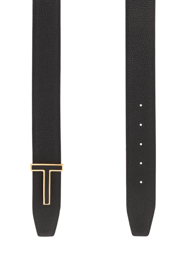 Tom Ford двусторонний черный ремень с кожаной вставкой и т-образной пряжкой
 190555 - фото 2
