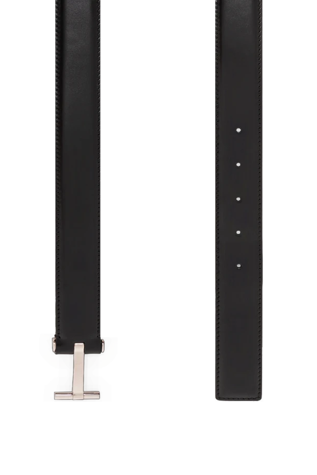 Tom Ford мужской ремень из глянцевой кожи с серебристой т-образной пряжкой
 190556 - фото 3