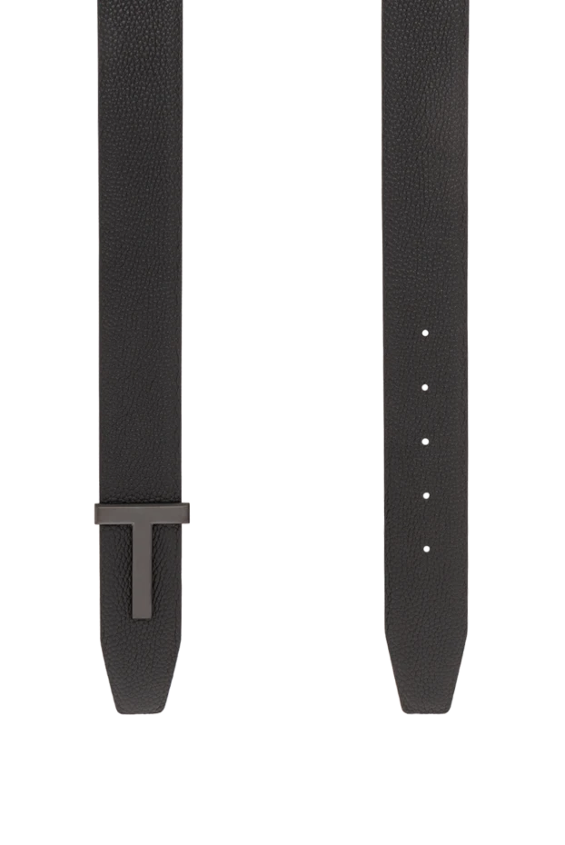 Tom Ford двусторонний черный ремень из зернистой кожи c т-образной пряжкой
 190557 - фото 3