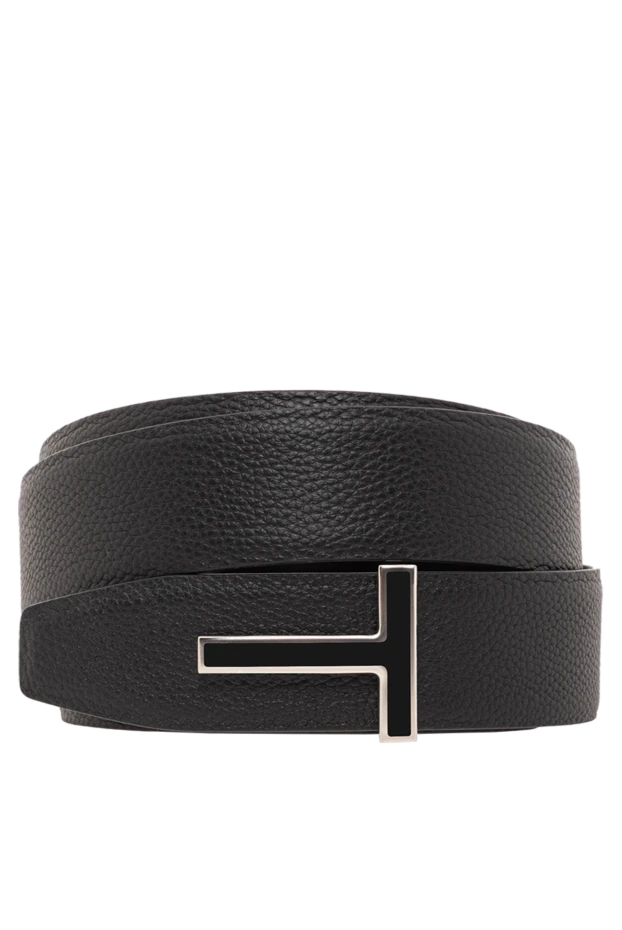 Эмаль тәріздес ілгегі бар қайтымды қара түйіршікті былғары белдік
- фото 1