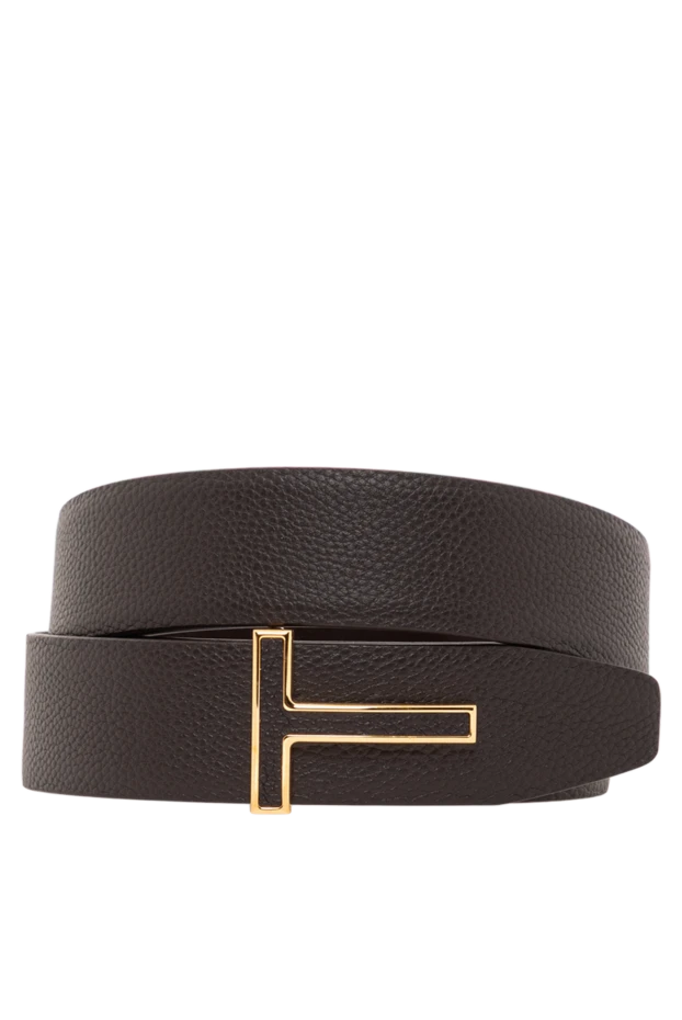 Алтын таяқшасы бар қоңыр былғары белбеу - фото 1