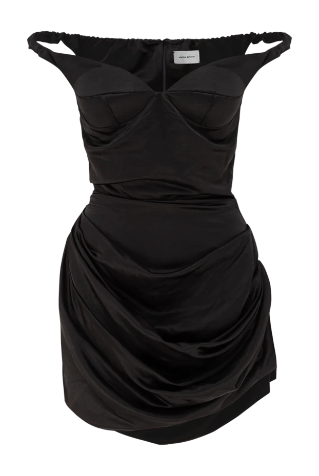 Black Draped Off Shoulder Mini Dress - photo 1