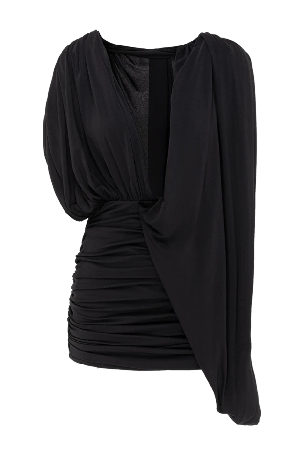 Платье мини черное с глубоким драпированным вырезом
- фото 1