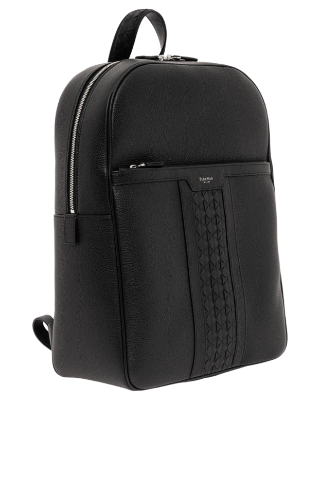 Serapian рюкзак single zip из черной кожи cachemire с отделкой mosaico
 190571 - фото 3