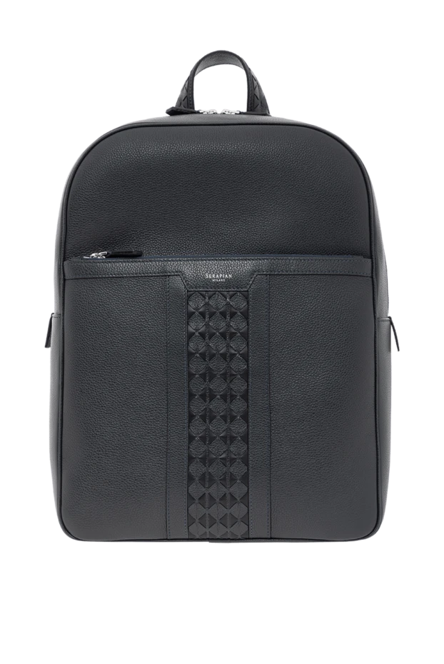 Mosaico жиегі бар көк түсті Cachemire былғары бір сыдырмалы рюкзак
- фото 1