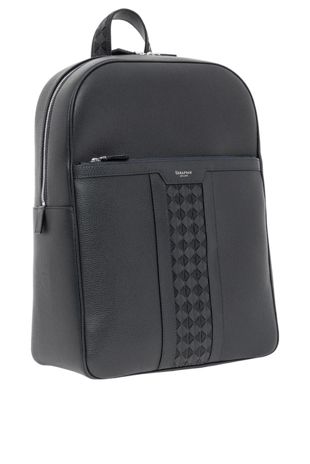 Serapian рюкзак single zip из синей кожи cachemire с отделкой mosaico
 190572 - фото 3