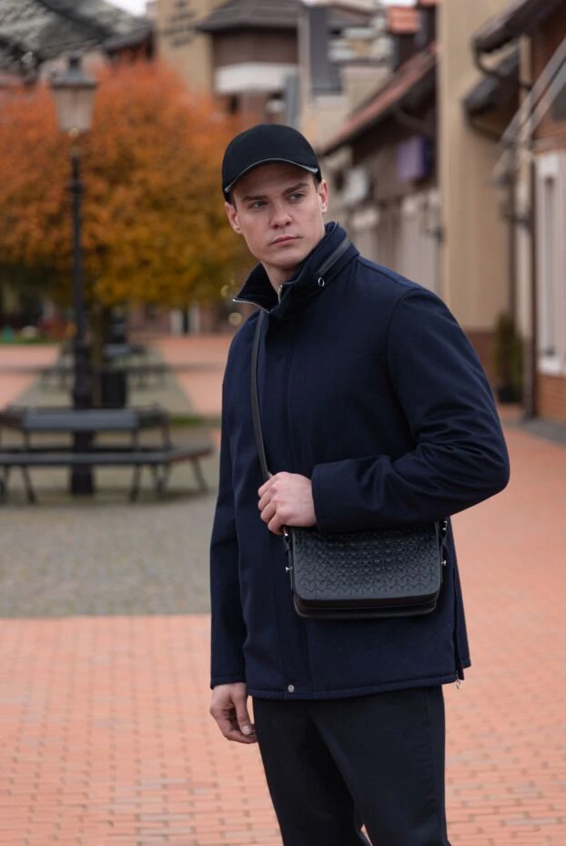 Сумка-мессенджер East West из чёрной кожи Mosaico - фото 2