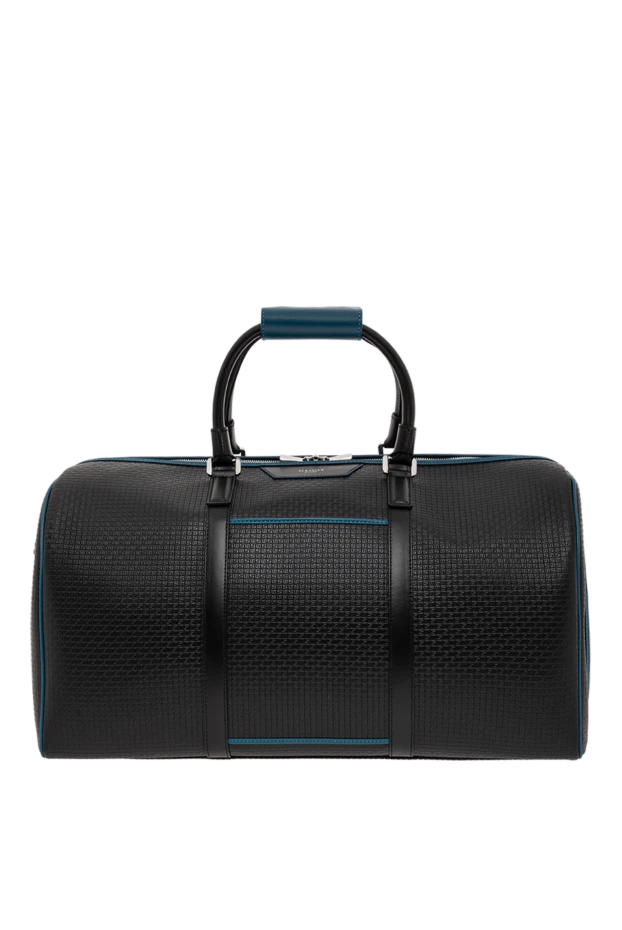 Вместительная сумка из чёрного холста Stepan с покрытием и кожи Eclipse Black - фото 1