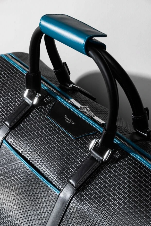 Вместительная сумка из чёрного холста Stepan с покрытием и кожи Eclipse Black - фото 2