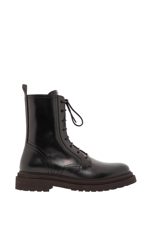 Қара былғары етік үлкен табаны және үсті биік - фото 1