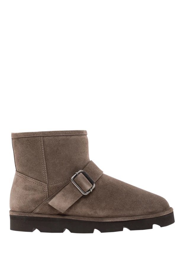 Теплые зимние ботинки из замши с натуральным мехом женские
- фото 1