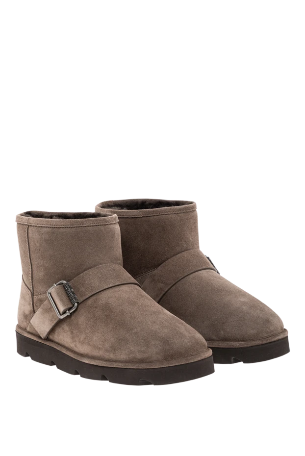 Brunello Cucinelli warm winter boots made of suede with natural fur for women
 190580 - photo 3