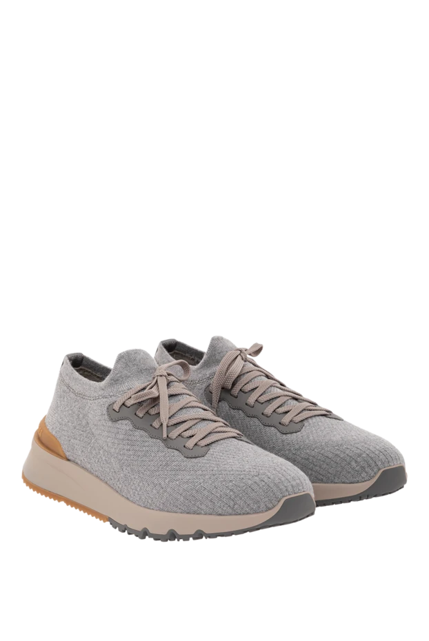 Brunello Cucinelli жүннен жасалған жейдеден және жылы астары бар жартылай жылтыр бұзау терісінен тігілген кроссовкалар 190581 - фото 3