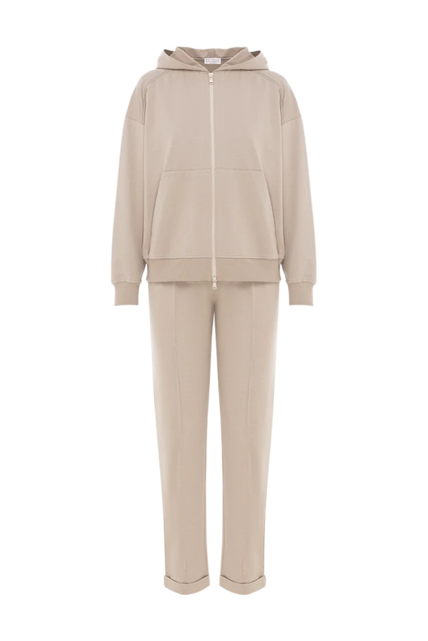 Brunello Cucinelli капюшоны бар әйелдер бежевый мақта костюмі 190597 - фото 1