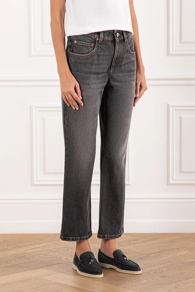 Brunello Cucinelli джинсы retro с пятью карманами из денима с цепочкой мониль
 190600 - фото 3