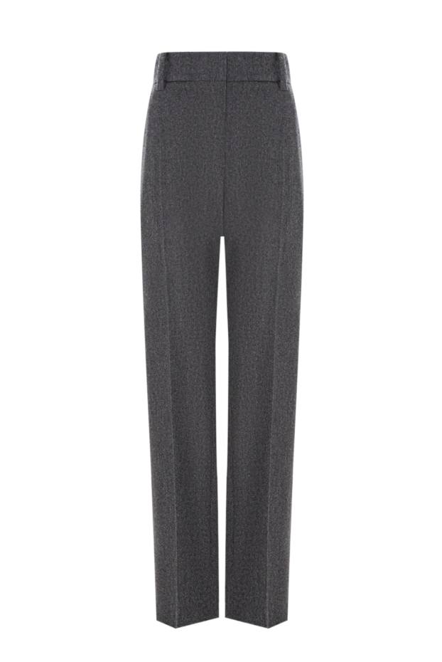 Серые женские брюки прямого кроя из шерстяной ткани - фото 1