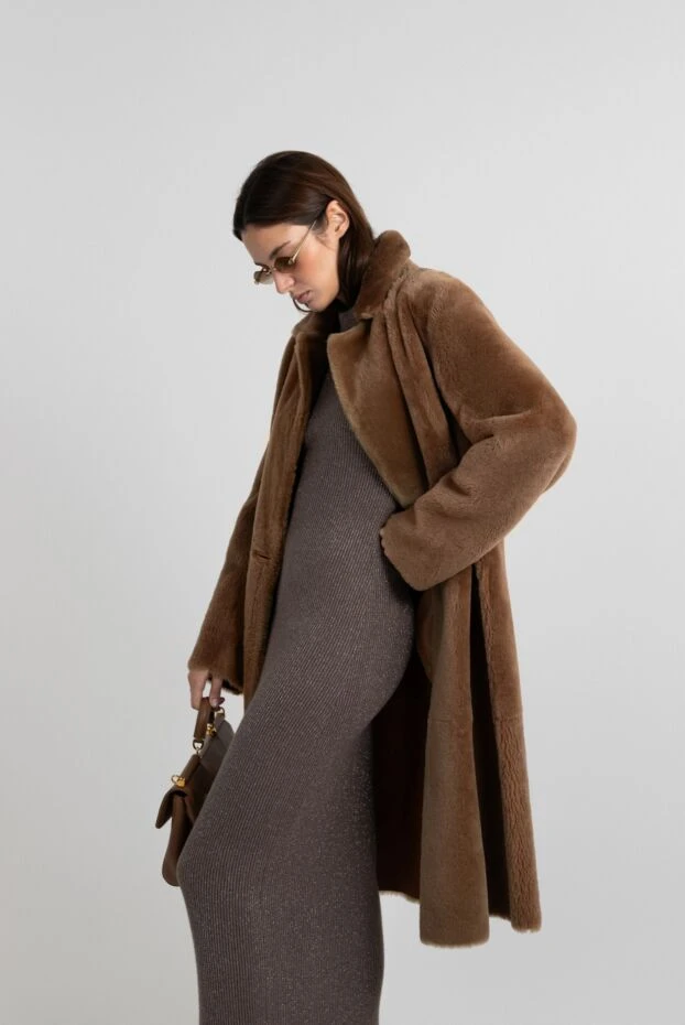 Brunello Cucinelli beige ribbed cashmere and viscose dress with short sleeves 190608 - photo 2