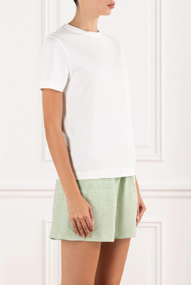 Brunello Cucinelli basic women's cotton t-shirt with short sleeves white
 190613 - photo 3