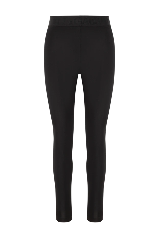 Серпімді матадан тігілген әйелдердің қарапайым қара леггинстері - фото 1