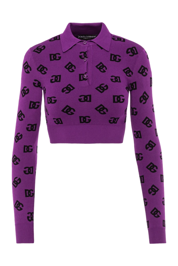 Ұзын жеңдер мен логотиптері бар тоқылған поло үсті - фото 1