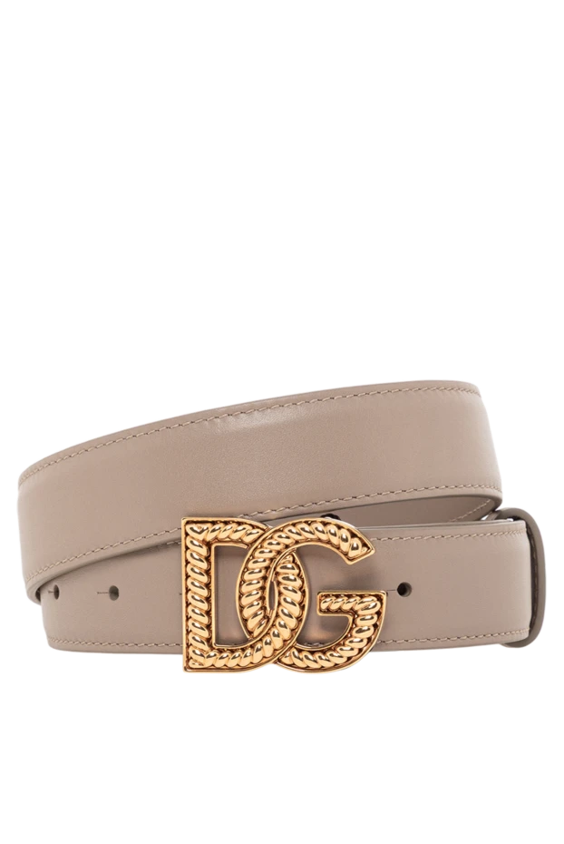 DG логотипі бар әйелдердің бұзау терісінен жасалған бежевый белбеуі
- фото 1