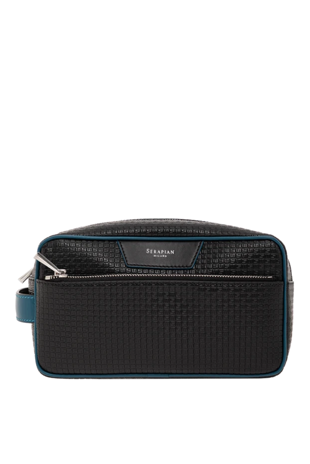 Қара Степан жабыны бар кенептен жасалған және Eclipse Black Gange қара былғарыдан жасалған дәретхана сөмкесі - фото 1