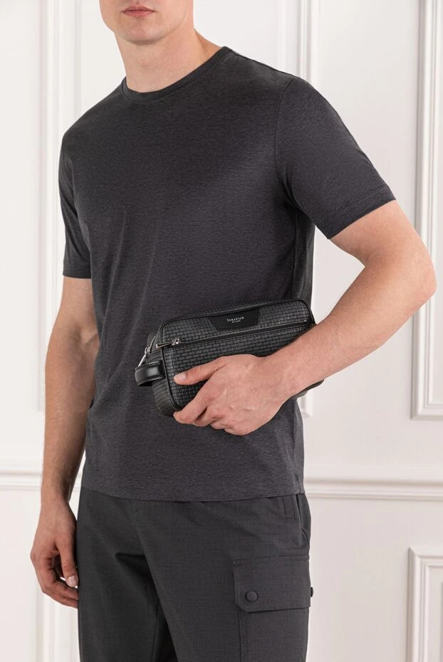 Несессер из синей кожи Evoluzione с несколькими отделениями на молнии
- фото 2