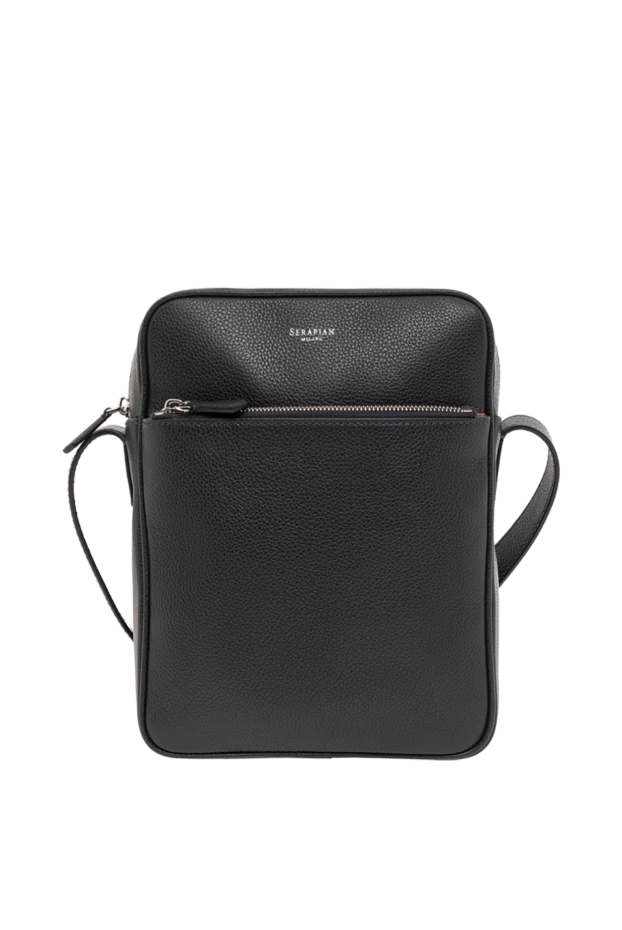 Сумка-мессенджер Flat North South синего цвета из кожи наппа Mosaico - фото 1