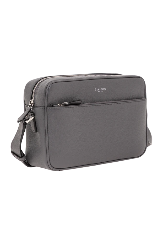 Serapian сумка east west messenger из кожи серого цвета мужская 190664 - фото 3