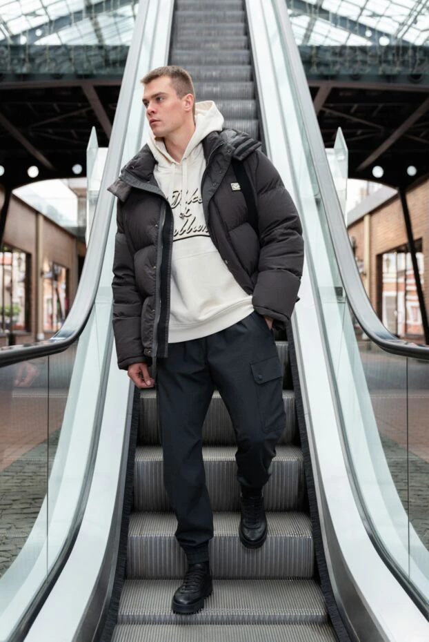 Dolce & Gabbana брюки карго мужские серые с накладными карманами и поясом на кулиске


 190666 - фото 3