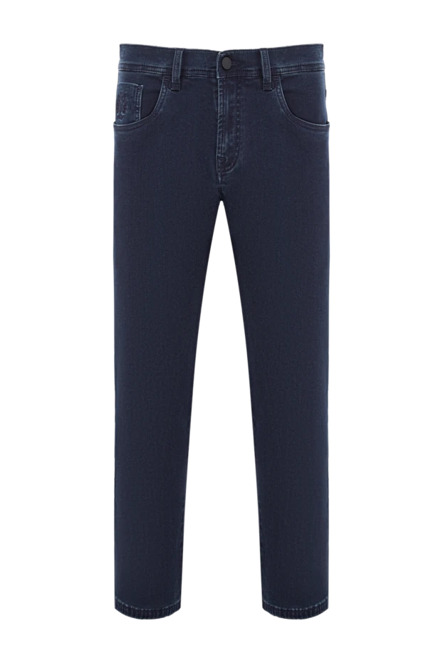 Темно-синие джинсы с патчем из кожи крокодила
- фото 1