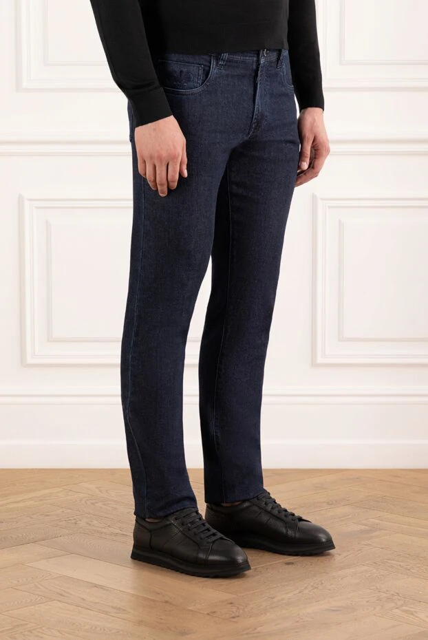 Scissor Scriptor крокодил патчтары бар қою көк джинсы 190681 - фото 3