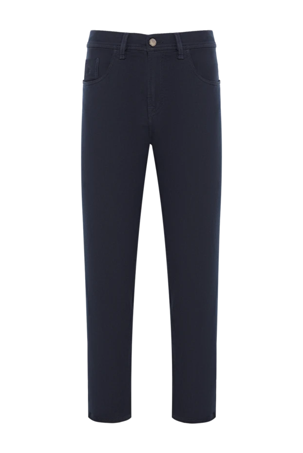 Deep blue jeans with crocodile skin details - photo 1