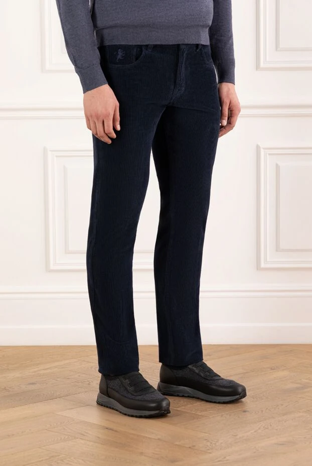 Scissor Scriptor қолтырауын патчтары бар қара көк түсті кордю шалбар
 190684 - фото 3