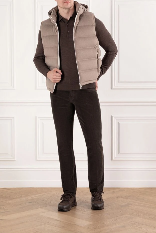 Scissor Scriptor брюки из вельвета коричневые с патчем из кожи крокодила
190685 - фото 2