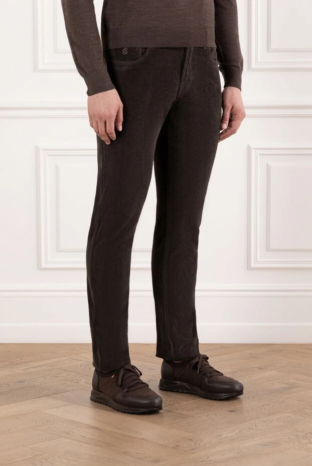 Scissor Scriptor қолтырауын патчтары бар қоңыр түсті кордюр шалбар
 190685 - фото 3