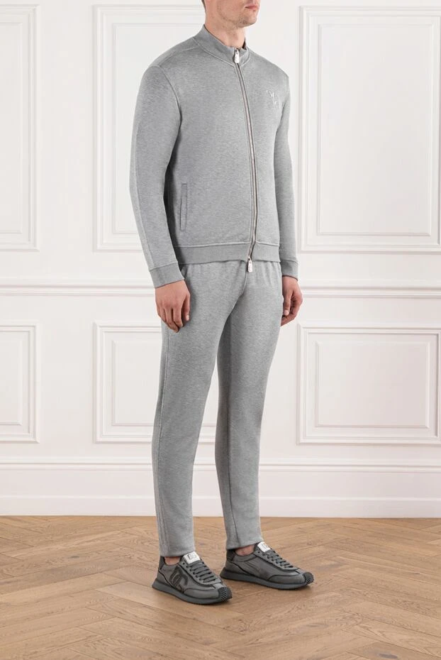 Billionaire спортивный костюм мужской светло серый из мягкого трикотажа
 190688 - фото 3