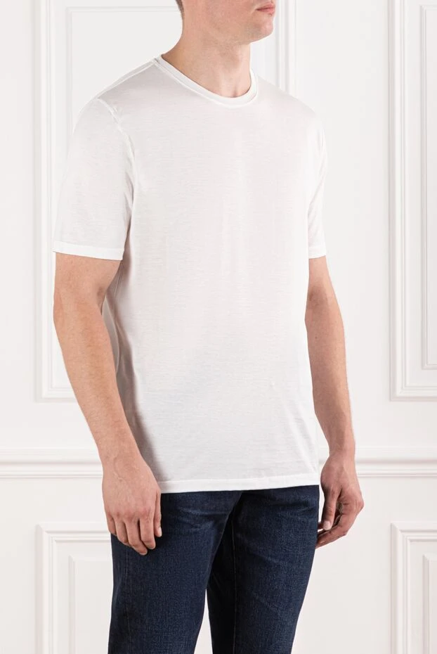 Cesare di Napoli базовая футболка белая с округлой горловиной и коротким рукавом 190740 - фото 3