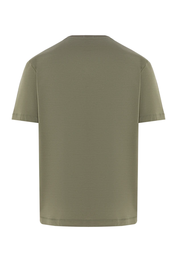 Зәйтүн жасыл түсті ерлерге арналған минималистік мақтадан жасалған футболка
 - фото 2