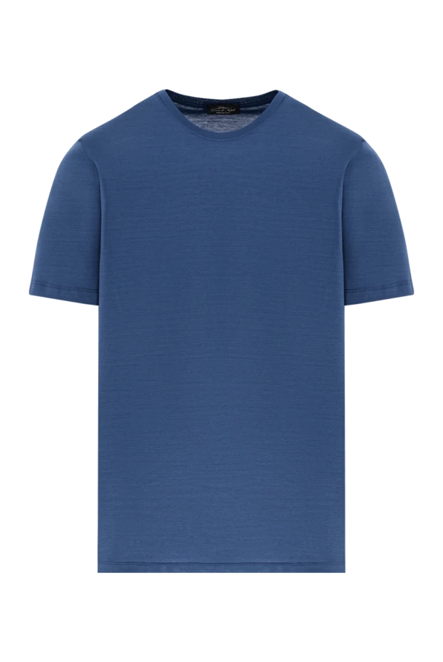 Лаконичная мужская футболка глубокого синего цвета прямого кроя - фото 1