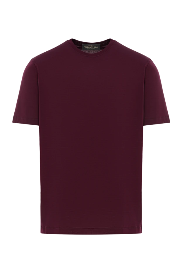 Cesare di Napoli men's plain burgundy cotton t-shirt 190745 - photo 1