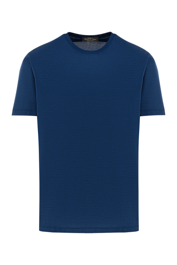 Men's basic blue cotton T-shirt - photo 1