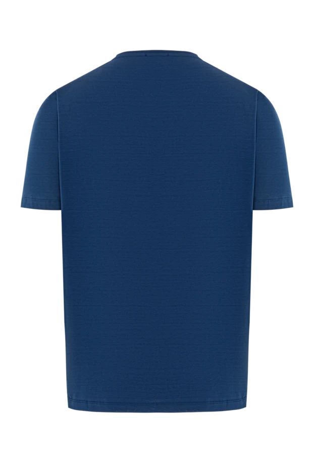 Cesare di Napoli футболка мужская хлопковая синяя базового кроя 190746 - фото 2
